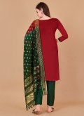 Red Banarasi Booti Work Salwar Suit for Casual - 1