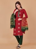Red Banarasi Booti Work Salwar Suit for Casual - 2