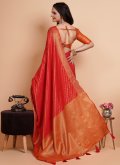Red Banarasi Woven Classic Designer Saree for Casual - 2