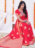 Red Banarasi Woven Classic Designer Saree for Ceremonial - 1