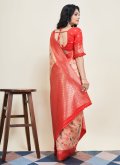 Red Banarasi Woven Contemporary Saree for Ceremonial - 2
