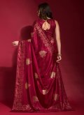 Red color Art Silk Designer Saree with Designer - 3