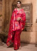 Red color Banarasi Contemporary Saree with Woven - 2
