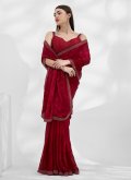 Red color Chiffon Contemporary Saree with Border - 2