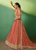 Red color Georgette Lehenga Choli with Embroidered - 2