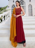 Red color Georgette Salwar Suit with Embroidered - 2
