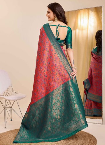 Red color Kanjivaram Silk Classic Designer Saree with Jacquard Work