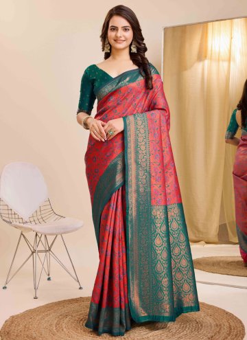 Red color Kanjivaram Silk Classic Designer Saree with Jacquard Work