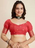 Red color Kanjivaram Silk Trendy Saree with Woven - 1