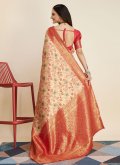 Red color Kanjivaram Silk Trendy Saree with Woven - 2