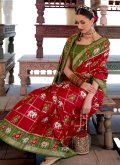 Red color Patola Silk Classic Designer Saree with Woven - 1