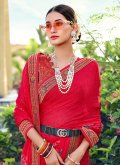 Red color Printed Silk Designer Saree - 1