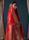 Red color Silk Classic Designer Saree with Designer - 1