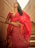 Red color Silk Classic Designer Saree with Woven - 1