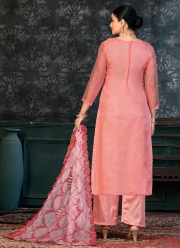 Red Cotton  Embroidered Palazzo Suit for Ceremonial