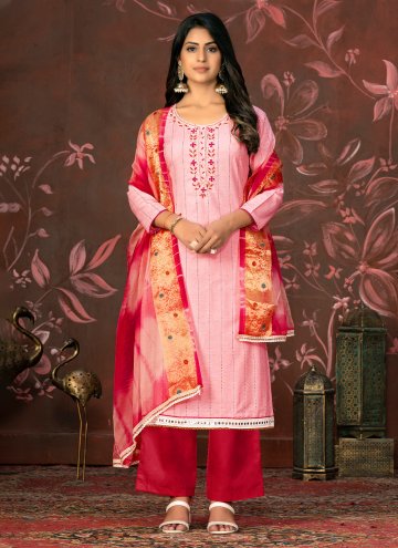 Red Cotton  Hand Work Salwar Suit for Ceremonial