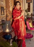 Red Handloom Silk Woven Classic Designer Saree for Ceremonial - 2