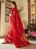Red Handloom Silk Woven Classic Designer Saree for Ceremonial - 3