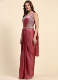 Red Imported Embroidered Trendy Saree for Ceremonial - 2