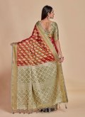 Red Kanjivaram Silk Woven Trendy Saree - 2
