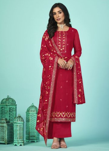 Red Organza Diamond Work Salwar Suit