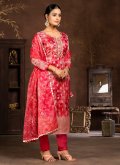 Red Organza Hand Work Trendy Salwar Suit for Ceremonial - 3