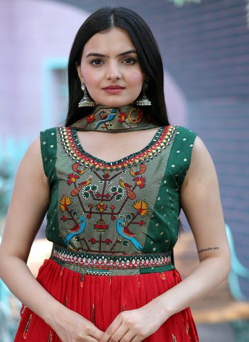 Red Patola Silk Designer Trendy Salwar Kameez for Ceremonial