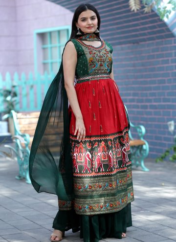 Red Patola Silk Designer Trendy Salwar Kameez for 