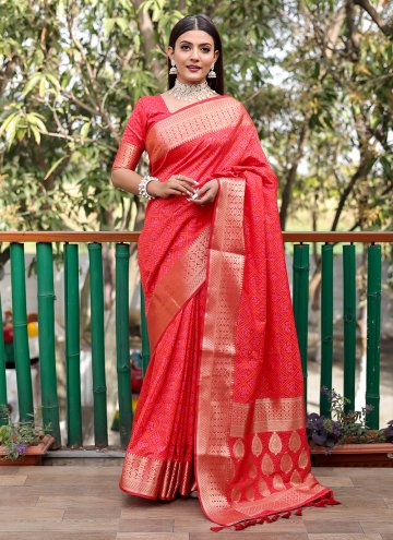 Red Patola Silk Woven Classic Designer Saree for E
