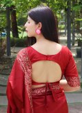Red Raw Silk Border Classic Designer Saree for Casual - 3