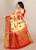 Red Silk Border Designer Saree for Casual - 2