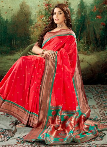Red Silk Border Trendy Saree