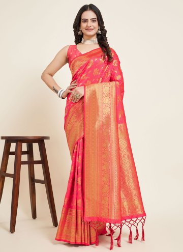 Red Silk Woven Trendy Saree for Ceremonial