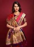 Red Trendy Saree in Silk with Woven - 1