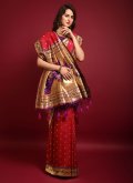 Red Trendy Saree in Silk with Woven - 2