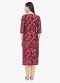 Red Viscose Printed Party Wear Kurti for Casual - 2