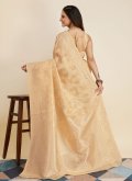 Remarkable Beige Banarasi Woven Classic Designer Saree for Ceremonial - 2