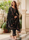 Remarkable Black Chinon Embroidered Salwar Suit for Ceremonial - 2