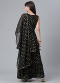 Remarkable Black Georgette Foil Print Salwar Suit - 3