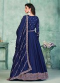 Remarkable Blue Art Silk Embroidered Salwar Suit - 2