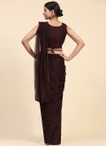 Remarkable Brown Shimmer Embroidered Contemporary Saree - 2