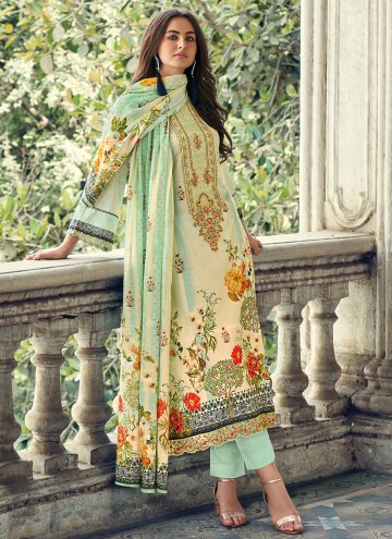 Remarkable Cream Cotton  Digital Print Salwar Suit