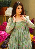 Remarkable Digital Print Maslin Silk Green Trendy Salwar Kameez - 1