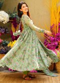 Remarkable Digital Print Maslin Silk Green Trendy Salwar Kameez - 2