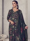 Remarkable Digital Print Pashmina Black Salwar Suit - 2