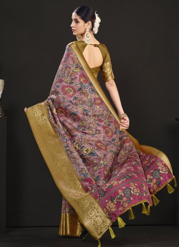 Remarkable Digital Print Tussar Silk Multi Colour Contemporary Saree