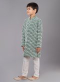 Remarkable Embroidered Georgette Green Kurta Pyjama - 1