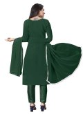 Remarkable Embroidered Georgette Green Trendy Salwar Suit - 1