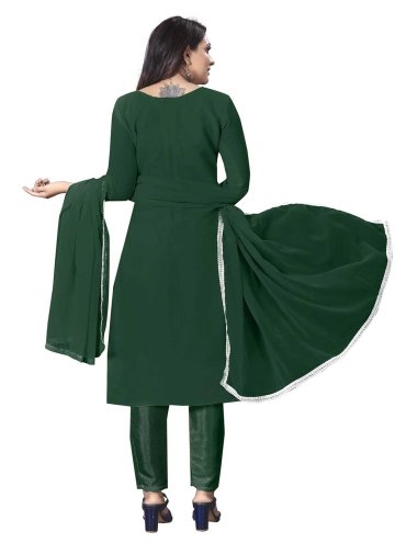 Remarkable Embroidered Georgette Green Trendy Salwar Suit