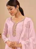 Remarkable Embroidered Georgette Lavender Salwar Suit - 1